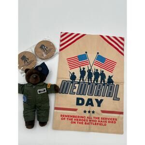 Lot of 3 Military Wounded Wear Coasters (4) Air Force 1989 Bear Memorial Day